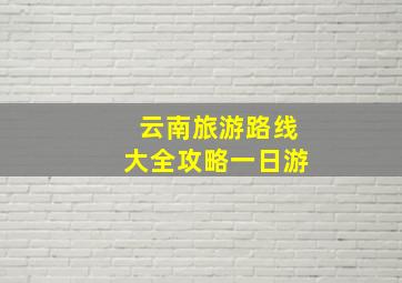 云南旅游路线大全攻略一日游