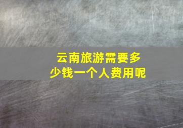 云南旅游需要多少钱一个人费用呢