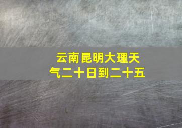 云南昆明大理天气二十日到二十五