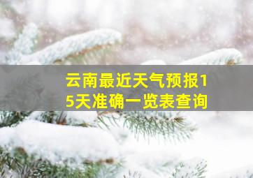 云南最近天气预报15天准确一览表查询