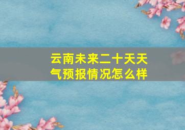 云南未来二十天天气预报情况怎么样