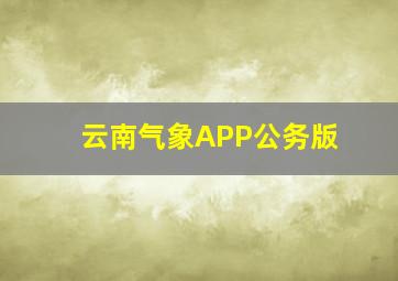 云南气象APP公务版