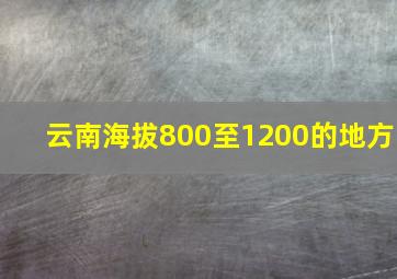 云南海拔800至1200的地方