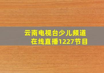 云南电视台少儿频道在线直播1227节目