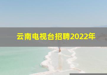 云南电视台招聘2022年