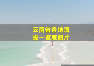 云南省各地海拔一览表图片