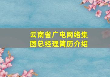 云南省广电网络集团总经理简历介绍