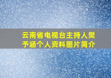 云南省电视台主持人樊予涵个人资料图片简介