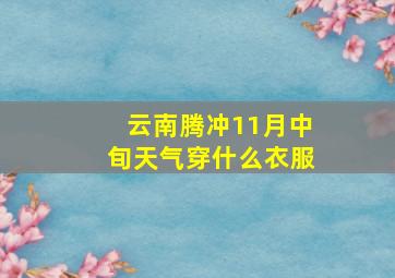 云南腾冲11月中旬天气穿什么衣服