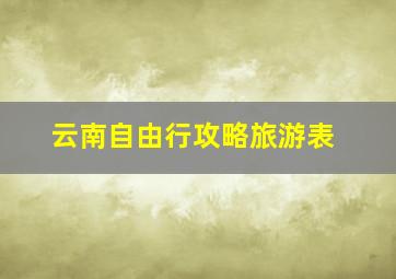 云南自由行攻略旅游表