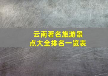 云南著名旅游景点大全排名一览表