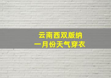 云南西双版纳一月份天气穿衣