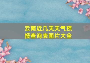 云南近几天天气预报查询表图片大全