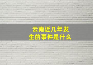 云南近几年发生的事件是什么