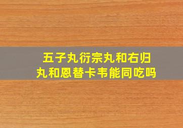 五子丸衍宗丸和右归丸和恩替卡韦能同吃吗