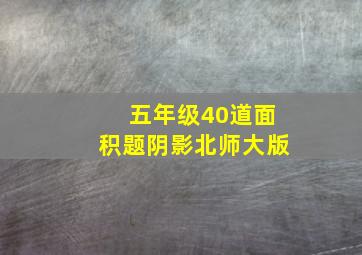 五年级40道面积题阴影北师大版