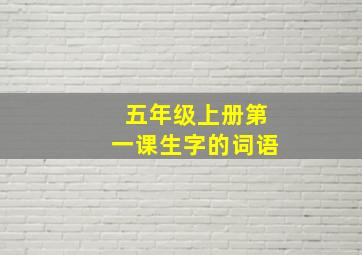 五年级上册第一课生字的词语