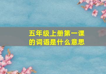 五年级上册第一课的词语是什么意思