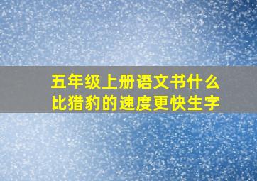 五年级上册语文书什么比猎豹的速度更快生字