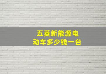 五菱新能源电动车多少钱一台