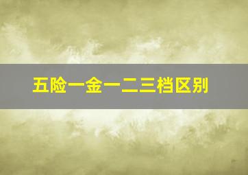 五险一金一二三档区别