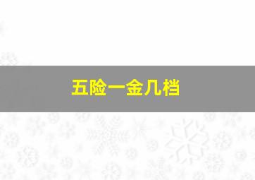 五险一金几档