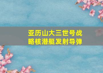 亚历山大三世号战略核潜艇发射导弹