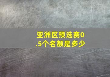 亚洲区预选赛0.5个名额是多少