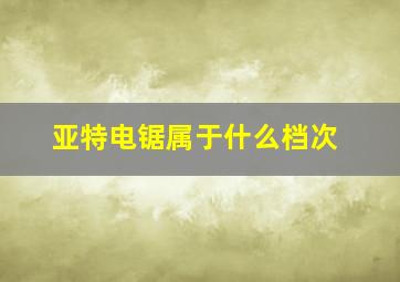 亚特电锯属于什么档次