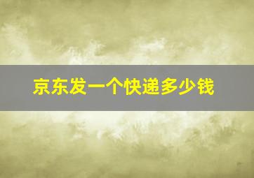 京东发一个快递多少钱