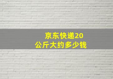 京东快递20公斤大约多少钱