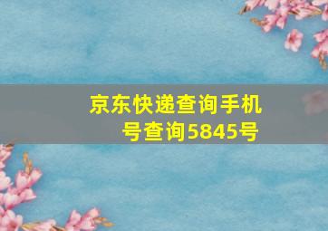 京东快递查询手机号查询5845号