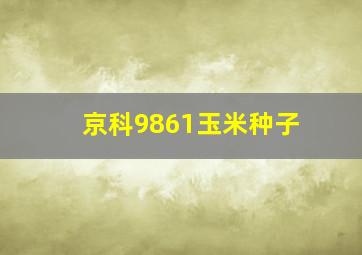 京科9861玉米种子