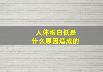 人体蛋白低是什么原因造成的