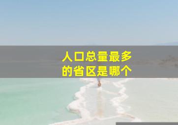 人口总量最多的省区是哪个