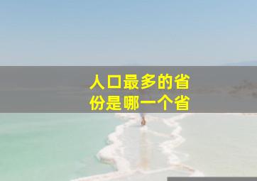 人口最多的省份是哪一个省