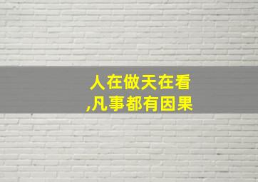 人在做天在看,凡事都有因果