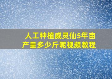 人工种植威灵仙5年亩产量多少斤呢视频教程