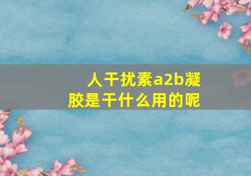 人干扰素a2b凝胶是干什么用的呢