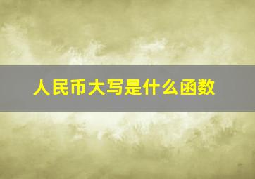 人民币大写是什么函数