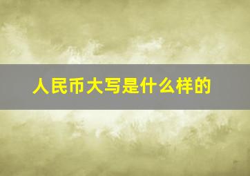 人民币大写是什么样的