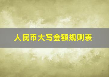 人民币大写金额规则表