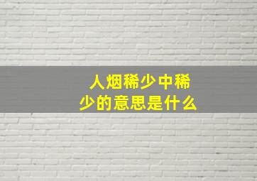 人烟稀少中稀少的意思是什么