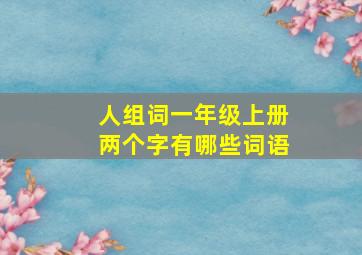 人组词一年级上册两个字有哪些词语