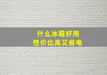 什么冰箱好用性价比高又省电