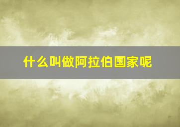 什么叫做阿拉伯国家呢