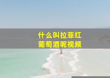 什么叫拉菲红葡萄酒呢视频