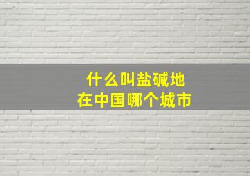 什么叫盐碱地在中国哪个城市