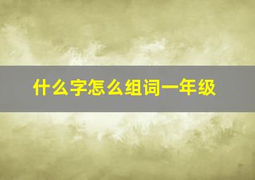 什么字怎么组词一年级