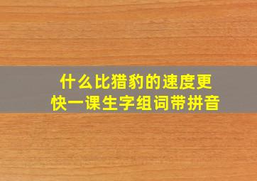 什么比猎豹的速度更快一课生字组词带拼音